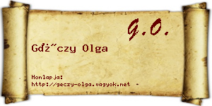 Géczy Olga névjegykártya