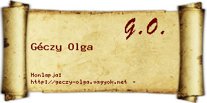 Géczy Olga névjegykártya